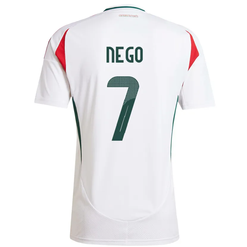 Danxen Hombre Camiseta Hungría Loïc Nego #7 Blanco 2ª Equipación 24-26 La Camisa