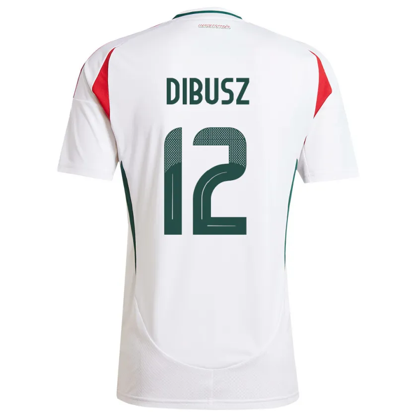 Danxen Hombre Camiseta Hungría Dénes Dibusz #12 Blanco 2ª Equipación 24-26 La Camisa