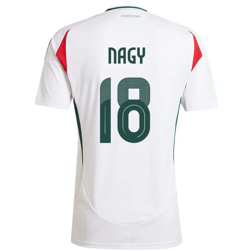 Danxen Hombre Camiseta Hungría Zsolt Nagy #18 Blanco 2ª Equipación 24-26 La Camisa