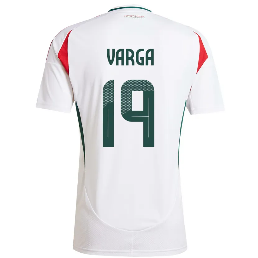 Danxen Hombre Camiseta Hungría Barnabás Varga #19 Blanco 2ª Equipación 24-26 La Camisa
