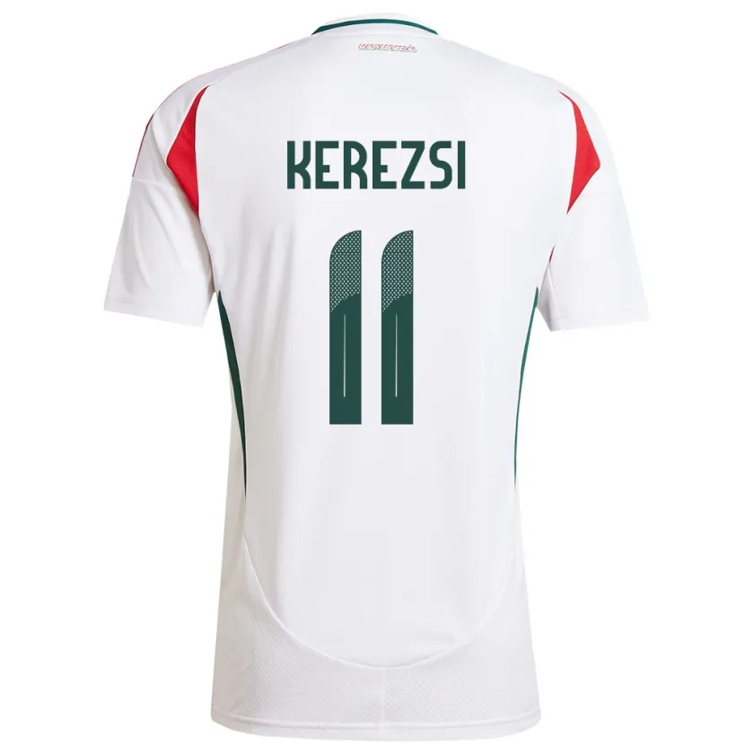 Danxen Hombre Camiseta Hungría Zalán Kerezsi #11 Blanco 2ª Equipación 24-26 La Camisa