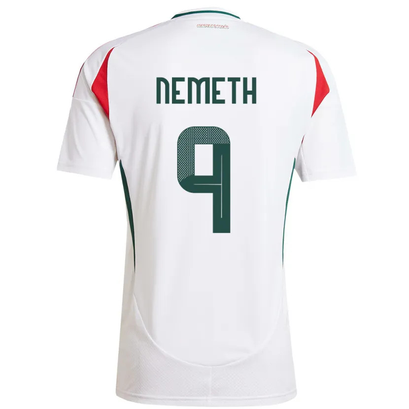 Danxen Hombre Camiseta Hungría András Németh #9 Blanco 2ª Equipación 24-26 La Camisa
