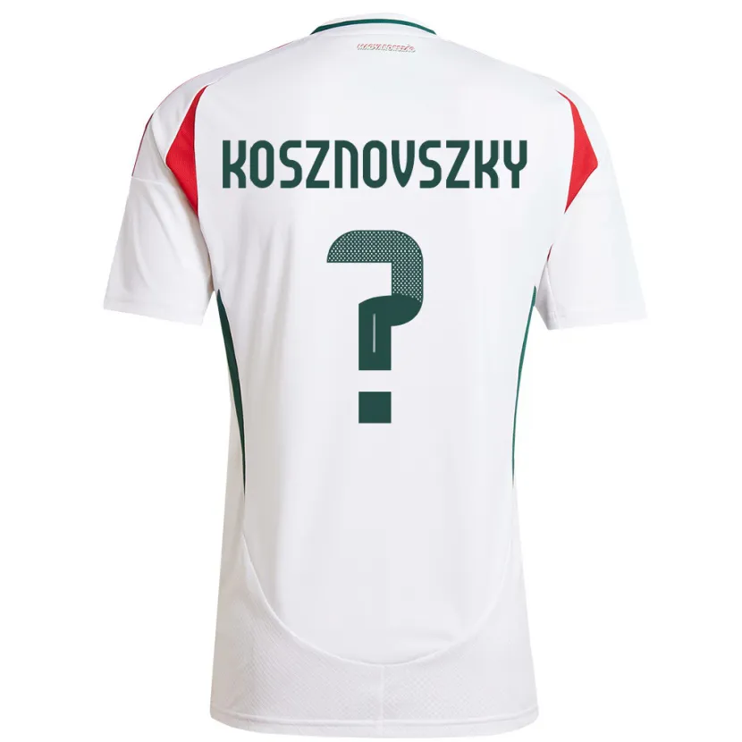 Danxen Hombre Camiseta Hungría Márk Kosznovszky #0 Blanco 2ª Equipación 24-26 La Camisa