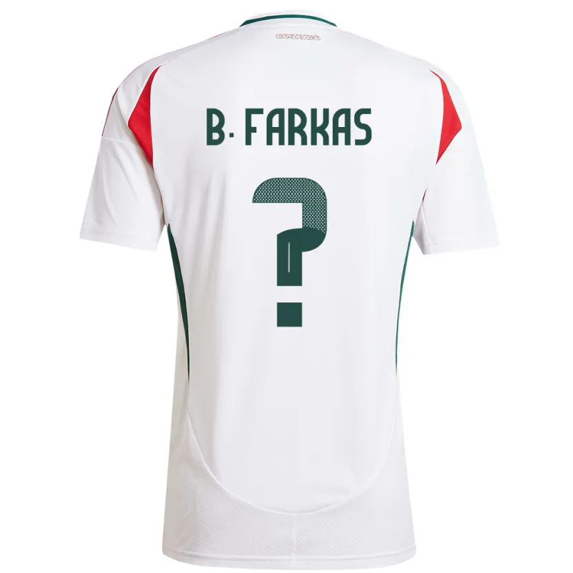 Danxen Hombre Camiseta Hungría Bendegúz Farkas #0 Blanco 2ª Equipación 24-26 La Camisa