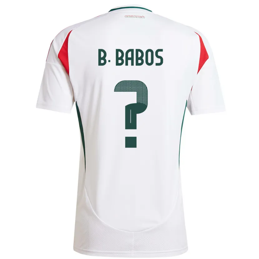 Danxen Hombre Camiseta Hungría Bence Babos #0 Blanco 2ª Equipación 24-26 La Camisa