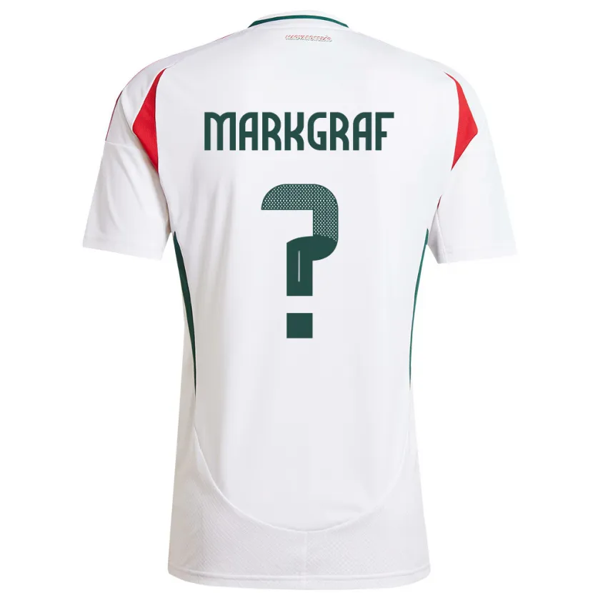 Danxen Hombre Camiseta Hungría Ákos Markgráf #0 Blanco 2ª Equipación 24-26 La Camisa