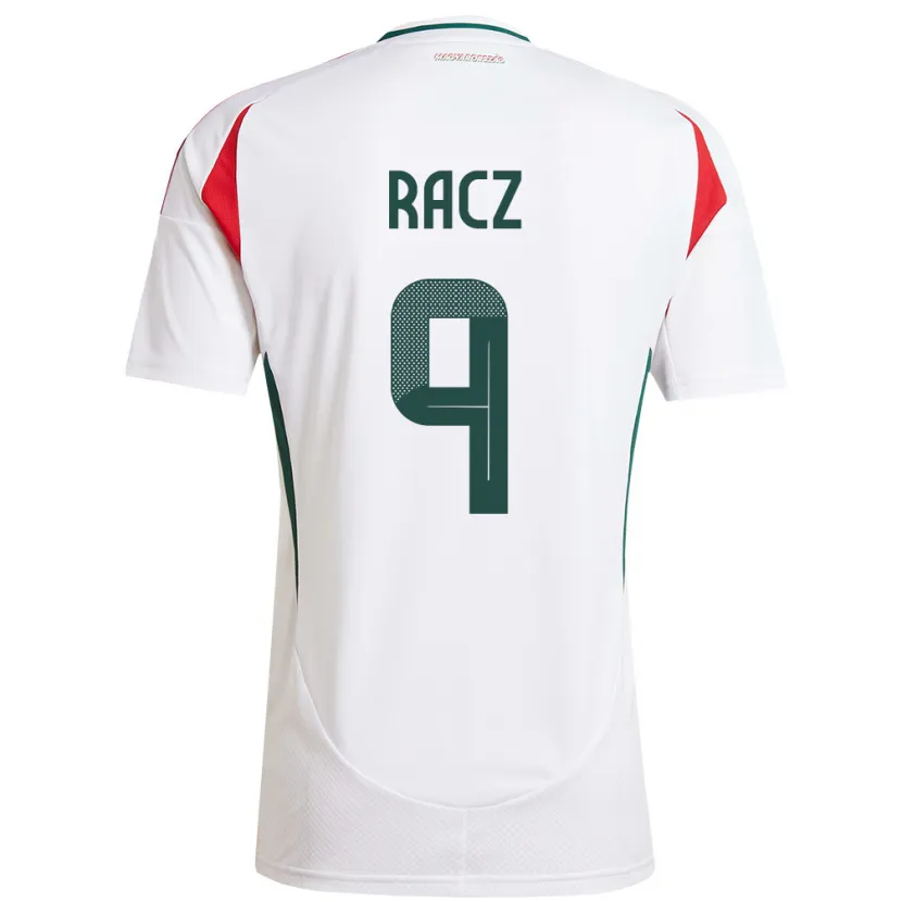 Danxen Hombre Camiseta Hungría Balázs Rácz #9 Blanco 2ª Equipación 24-26 La Camisa