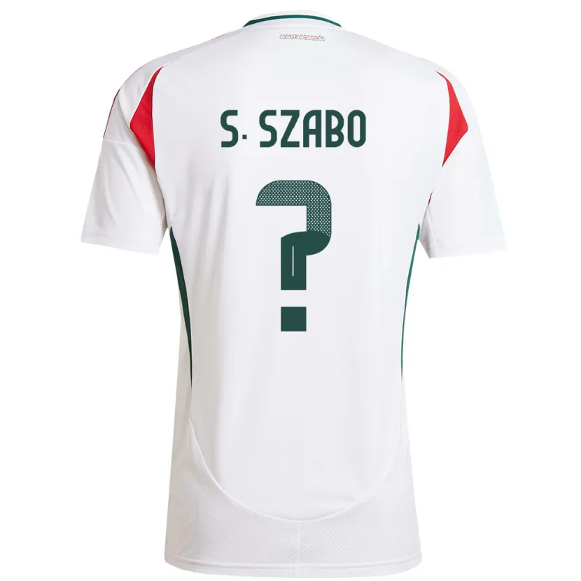 Danxen Hombre Camiseta Hungría Szilárd Szabó #0 Blanco 2ª Equipación 24-26 La Camisa