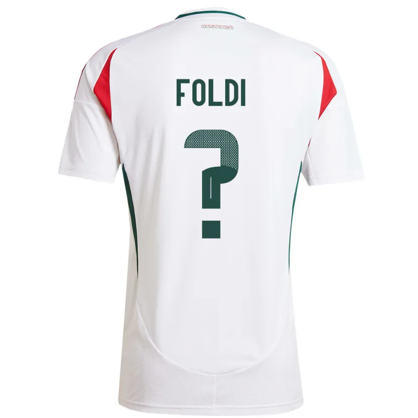 Danxen Hombre Camiseta Hungría Gergő Földi #0 Blanco 2ª Equipación 24-26 La Camisa