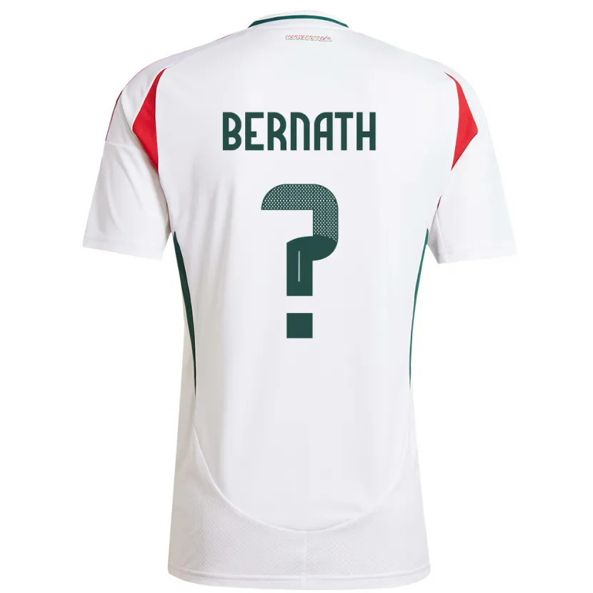Danxen Hombre Camiseta Hungría Bence Bernáth #0 Blanco 2ª Equipación 24-26 La Camisa