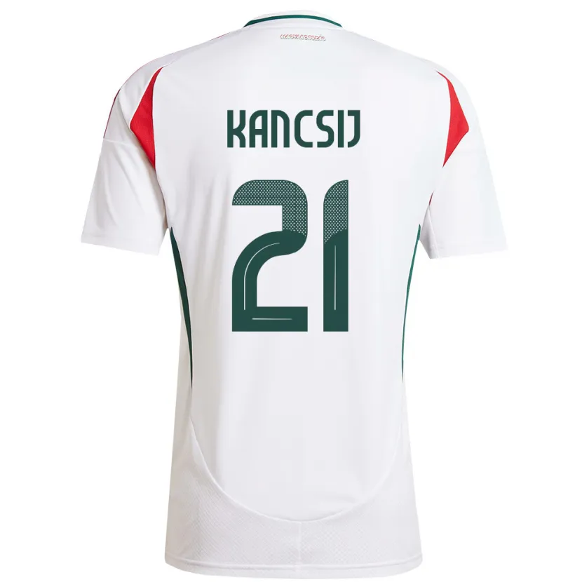 Danxen Hombre Camiseta Hungría Artúr Kancsij #21 Blanco 2ª Equipación 24-26 La Camisa
