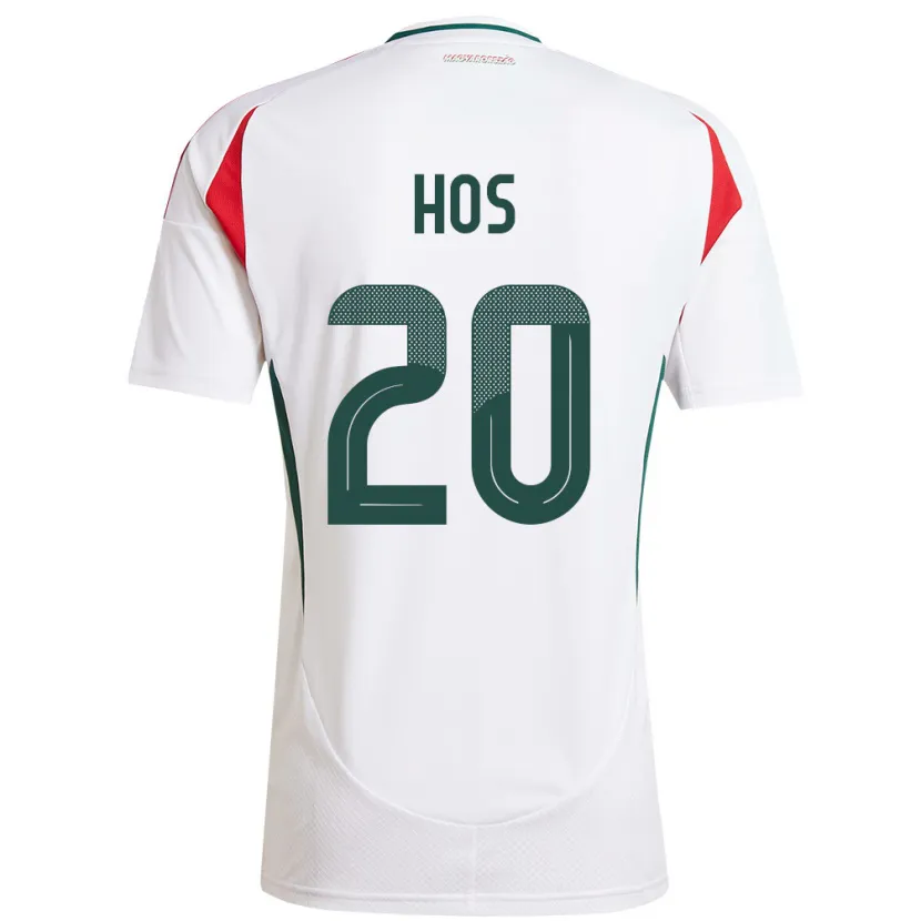 Danxen Hombre Camiseta Hungría Zsombor Hős #20 Blanco 2ª Equipación 24-26 La Camisa