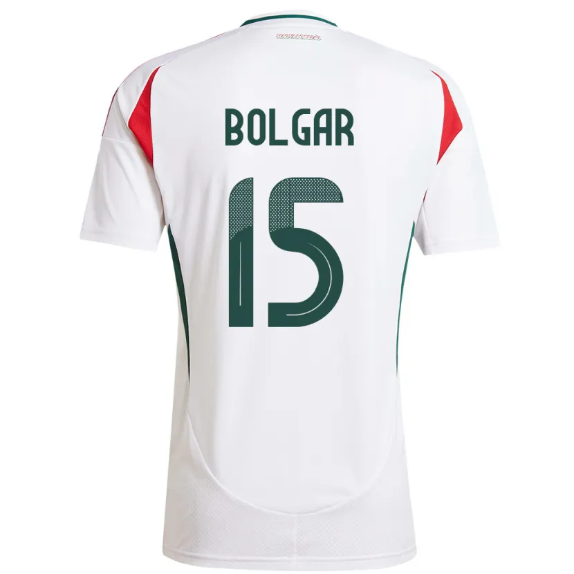 Danxen Hombre Camiseta Hungría Botond Bolgár #15 Blanco 2ª Equipación 24-26 La Camisa