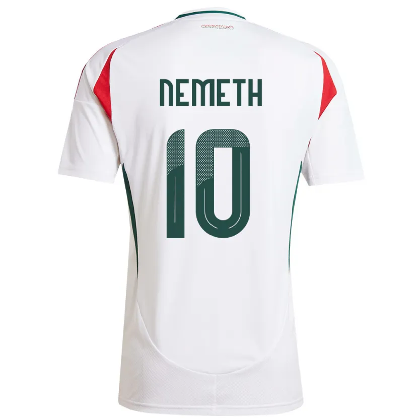 Danxen Hombre Camiseta Hungría Hunor Németh #10 Blanco 2ª Equipación 24-26 La Camisa