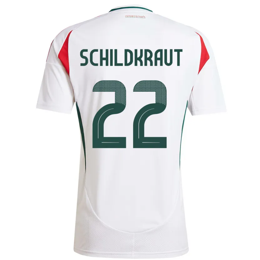 Danxen Hombre Camiseta Hungría Fruzsina Schildkraut #22 Blanco 2ª Equipación 24-26 La Camisa