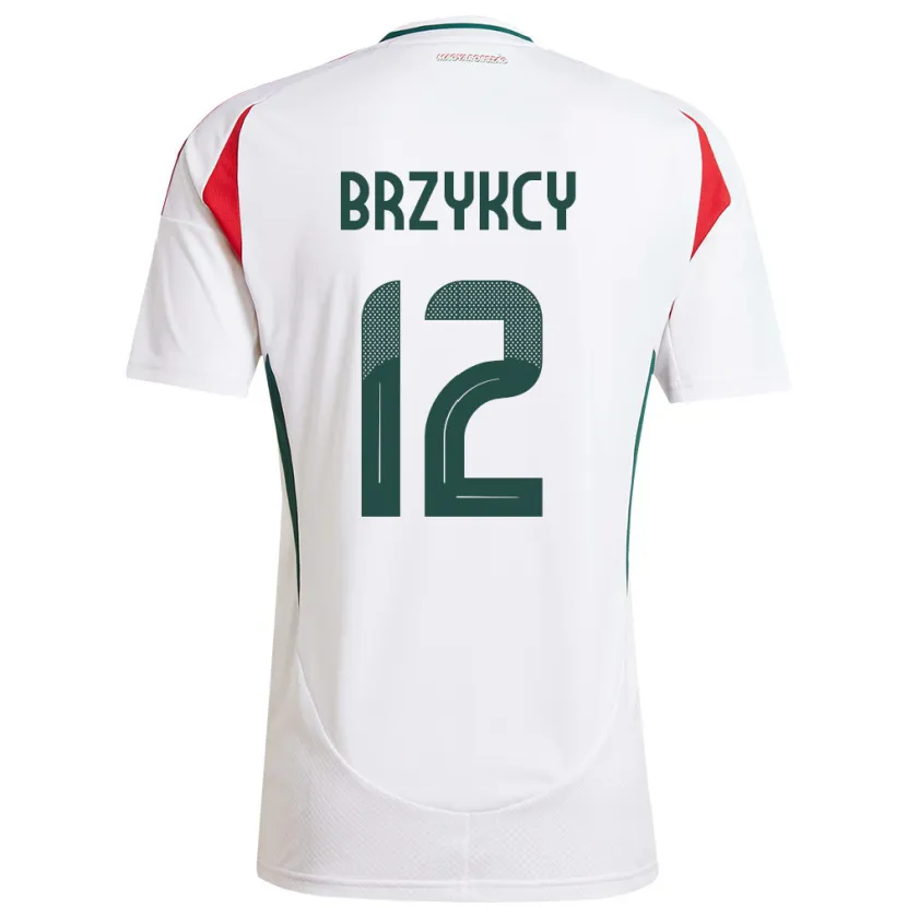 Danxen Hombre Camiseta Hungría Lauren Brzykcy #12 Blanco 2ª Equipación 24-26 La Camisa