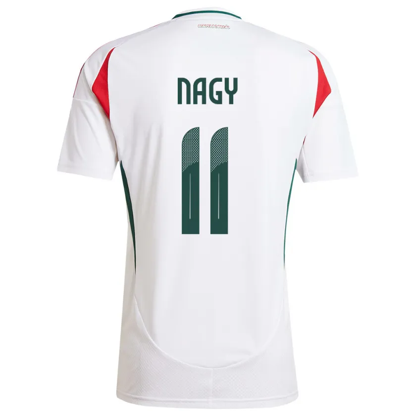 Danxen Hombre Camiseta Hungría Virág Nagy #11 Blanco 2ª Equipación 24-26 La Camisa