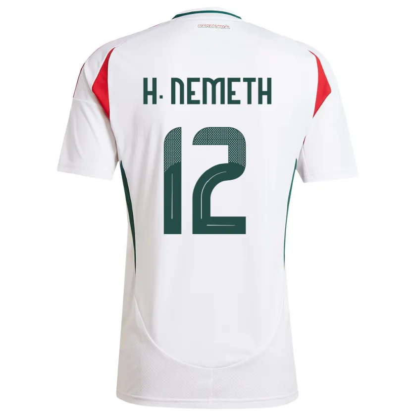 Danxen Hombre Camiseta Hungría Hanna Németh #12 Blanco 2ª Equipación 24-26 La Camisa