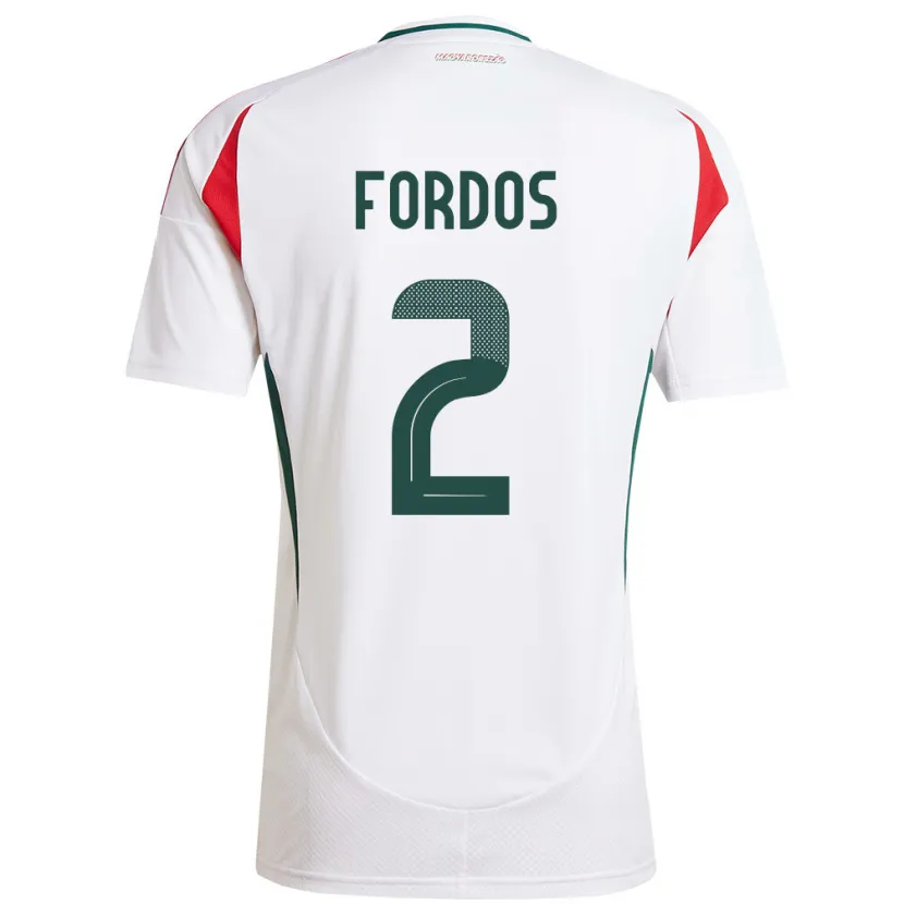 Danxen Hombre Camiseta Hungría Beatrix Fördős #2 Blanco 2ª Equipación 24-26 La Camisa