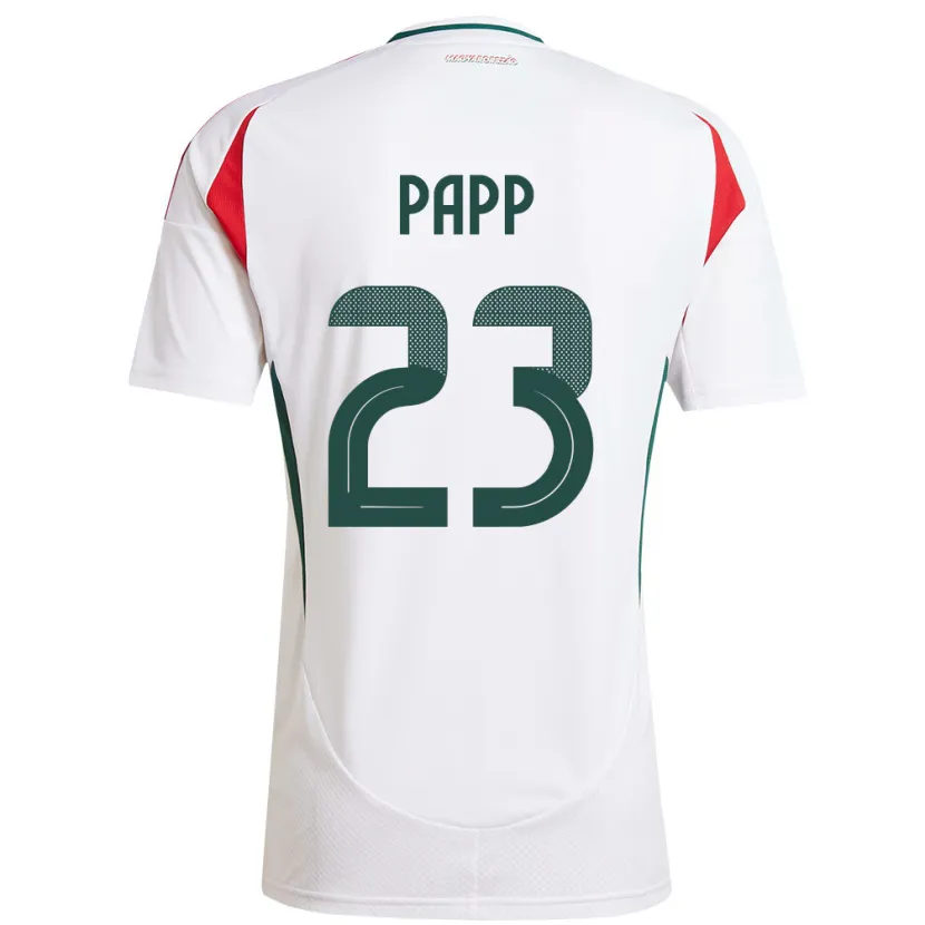 Danxen Hombre Camiseta Hungría Luca Papp #23 Blanco 2ª Equipación 24-26 La Camisa