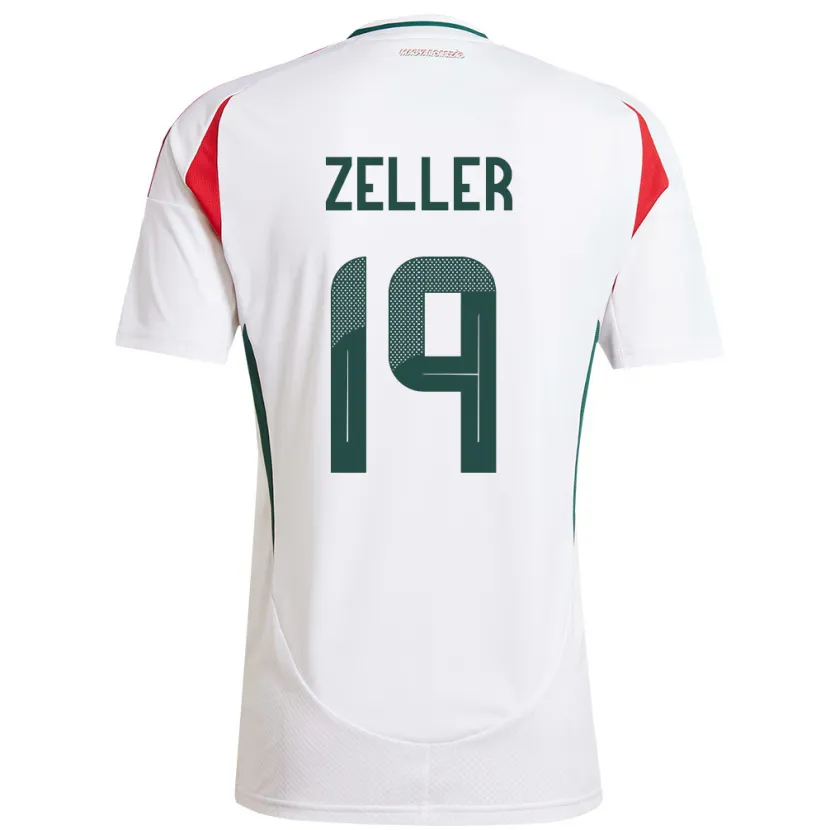Danxen Hombre Camiseta Hungría Dóra Zeller #19 Blanco 2ª Equipación 24-26 La Camisa