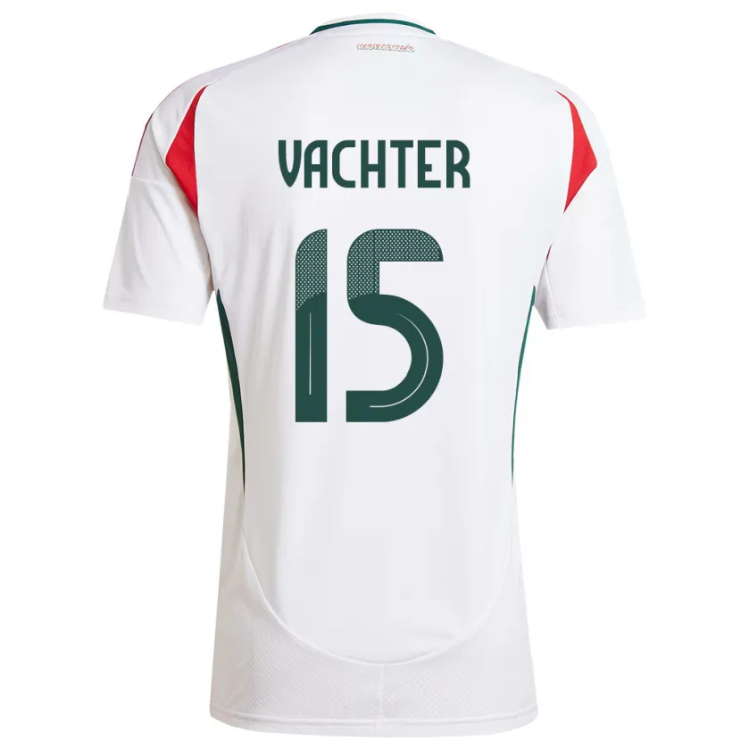 Danxen Hombre Camiseta Hungría Fanni Vachter #15 Blanco 2ª Equipación 24-26 La Camisa