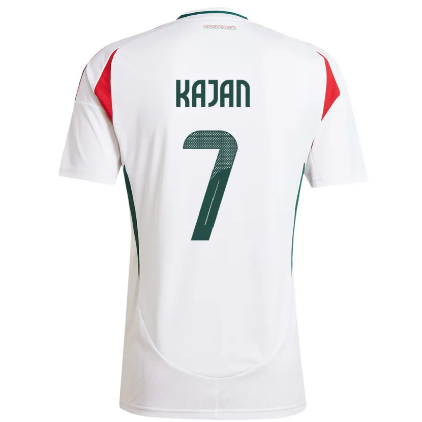 Danxen Hombre Camiseta Hungría Zsanett Kaján #7 Blanco 2ª Equipación 24-26 La Camisa