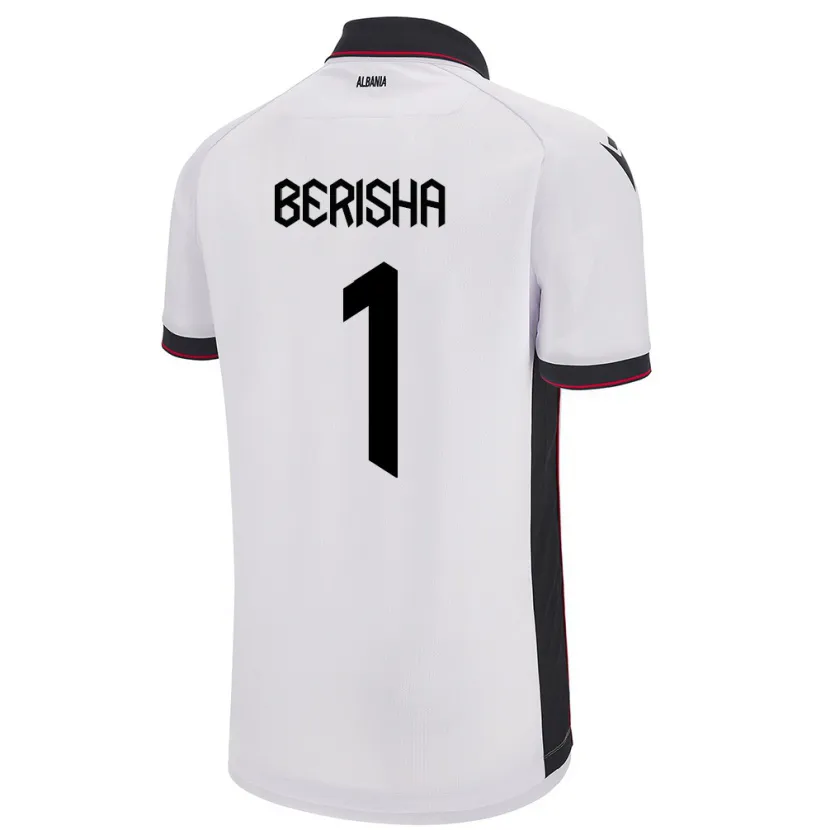 Danxen Hombre Camiseta Albania Etrit Berisha #1 Blanco 2ª Equipación 24-26 La Camisa
