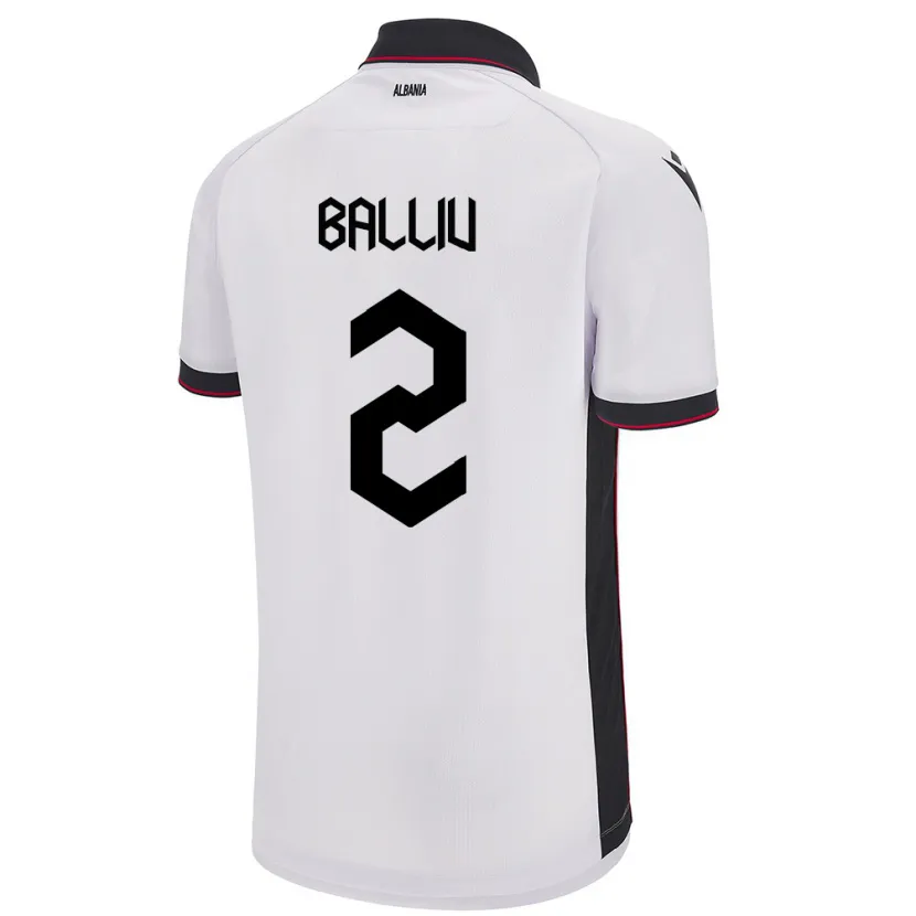 Danxen Hombre Camiseta Albania Iván Balliu #2 Blanco 2ª Equipación 24-26 La Camisa
