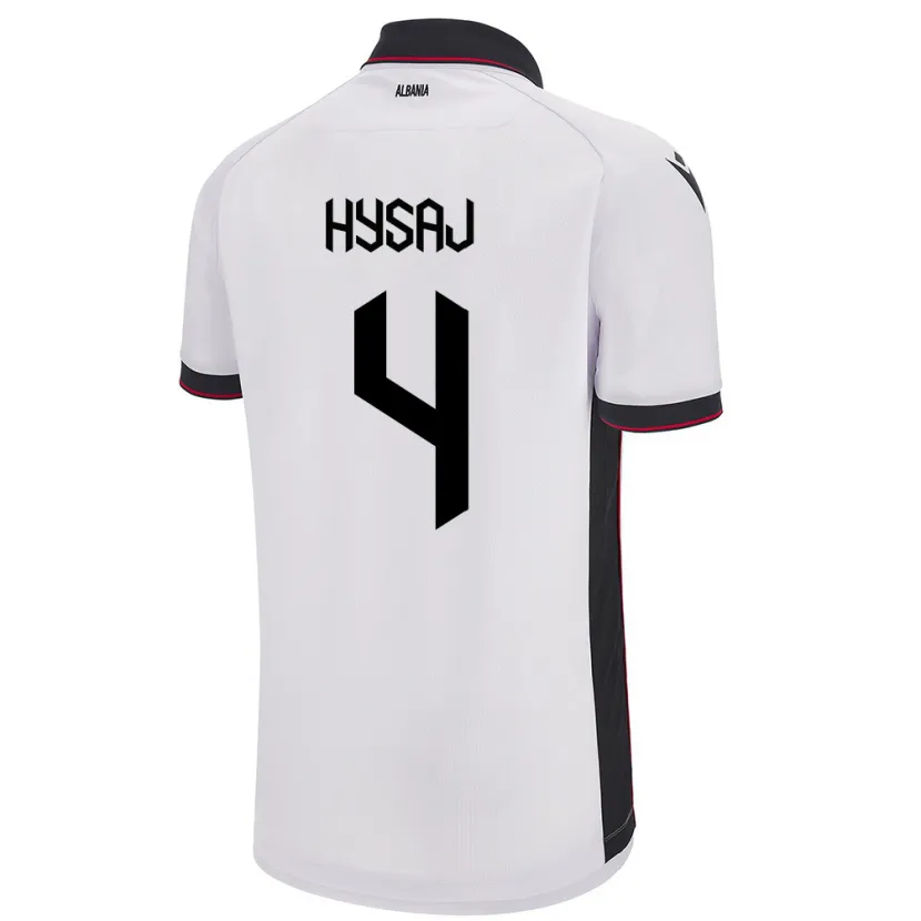 Danxen Hombre Camiseta Albania Elseid Hysaj #4 Blanco 2ª Equipación 24-26 La Camisa