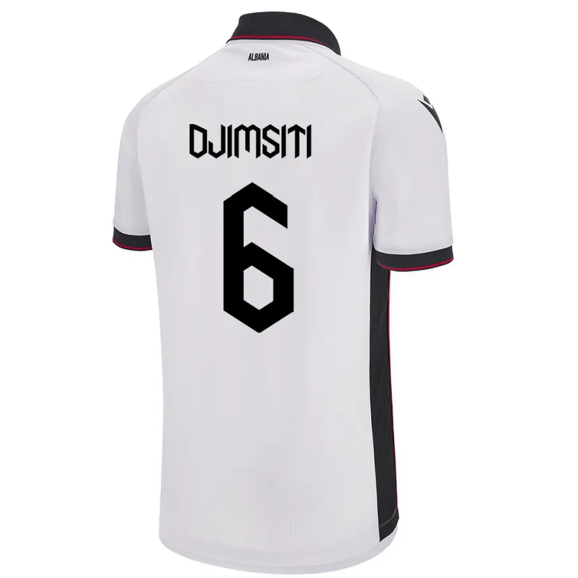 Danxen Hombre Camiseta Albania Berat Djimsiti #6 Blanco 2ª Equipación 24-26 La Camisa