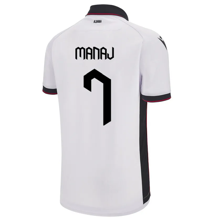 Danxen Hombre Camiseta Albania Rey Manaj #7 Blanco 2ª Equipación 24-26 La Camisa