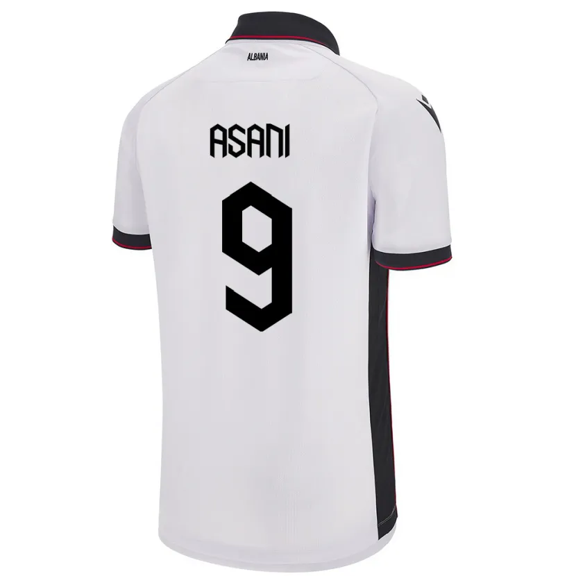 Danxen Hombre Camiseta Albania Jasir Asani #9 Blanco 2ª Equipación 24-26 La Camisa