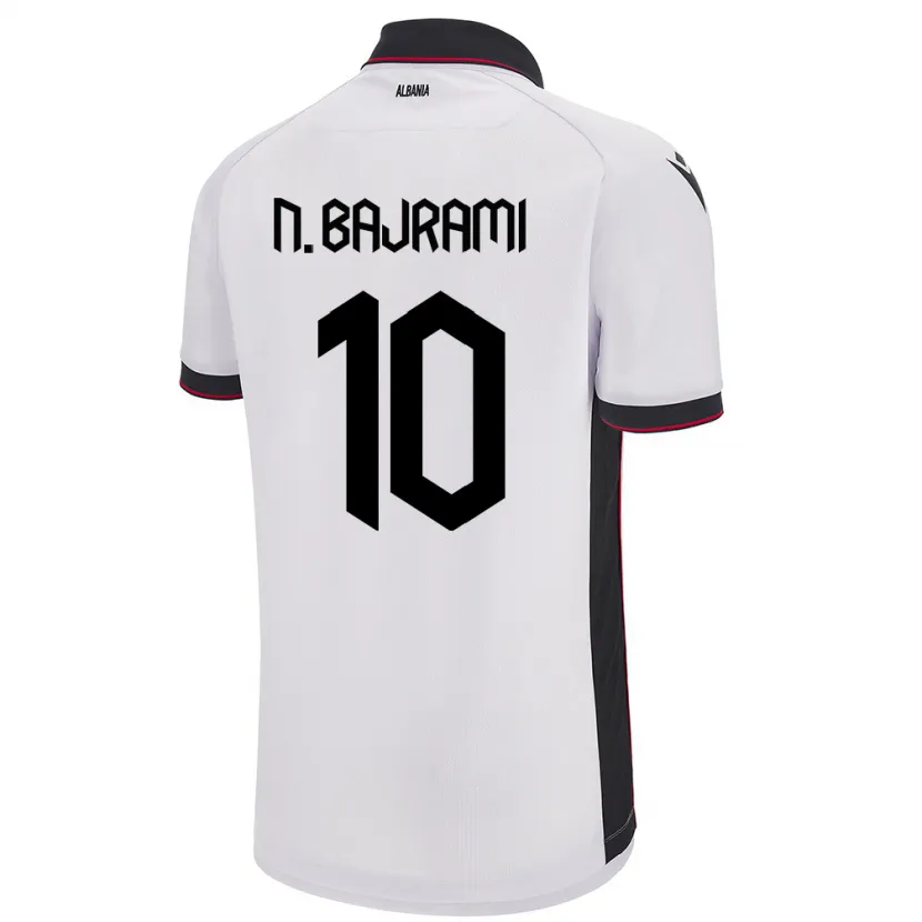 Danxen Hombre Camiseta Albania Nedim Bajrami #10 Blanco 2ª Equipación 24-26 La Camisa