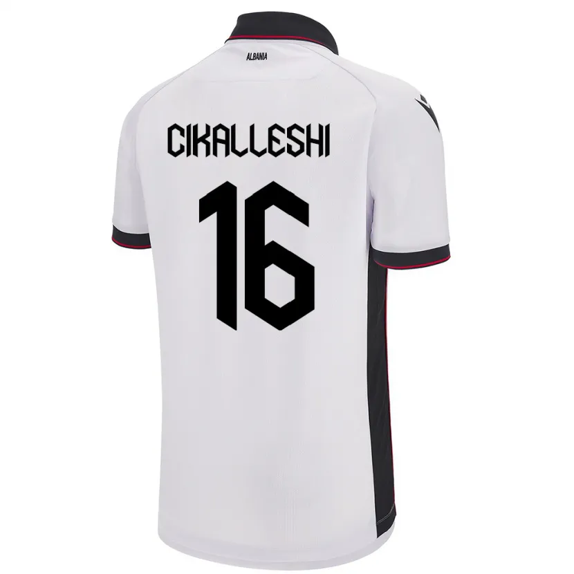 Danxen Hombre Camiseta Albania Sokol Cikalleshi #16 Blanco 2ª Equipación 24-26 La Camisa