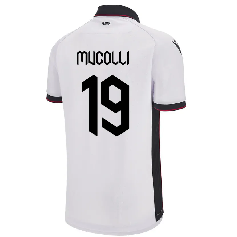 Danxen Hombre Camiseta Albania Arbnor Mucolli #19 Blanco 2ª Equipación 24-26 La Camisa