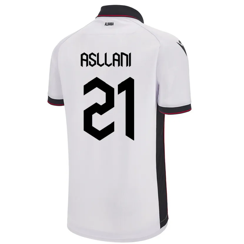 Danxen Hombre Camiseta Albania Kristjan Asllani #21 Blanco 2ª Equipación 24-26 La Camisa