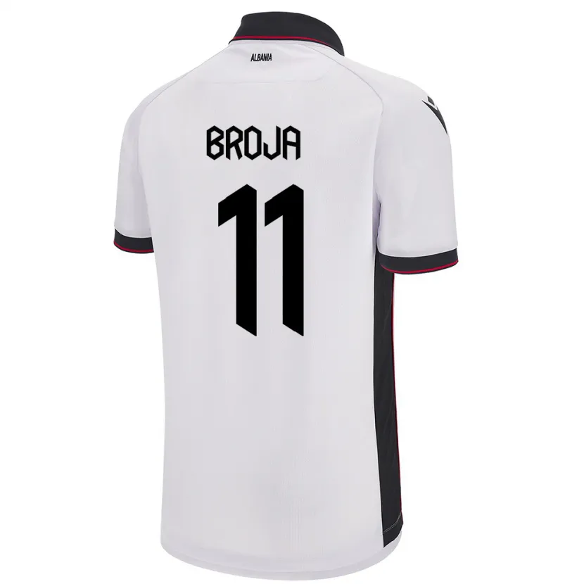 Danxen Hombre Camiseta Albania Armando Broja #11 Blanco 2ª Equipación 24-26 La Camisa