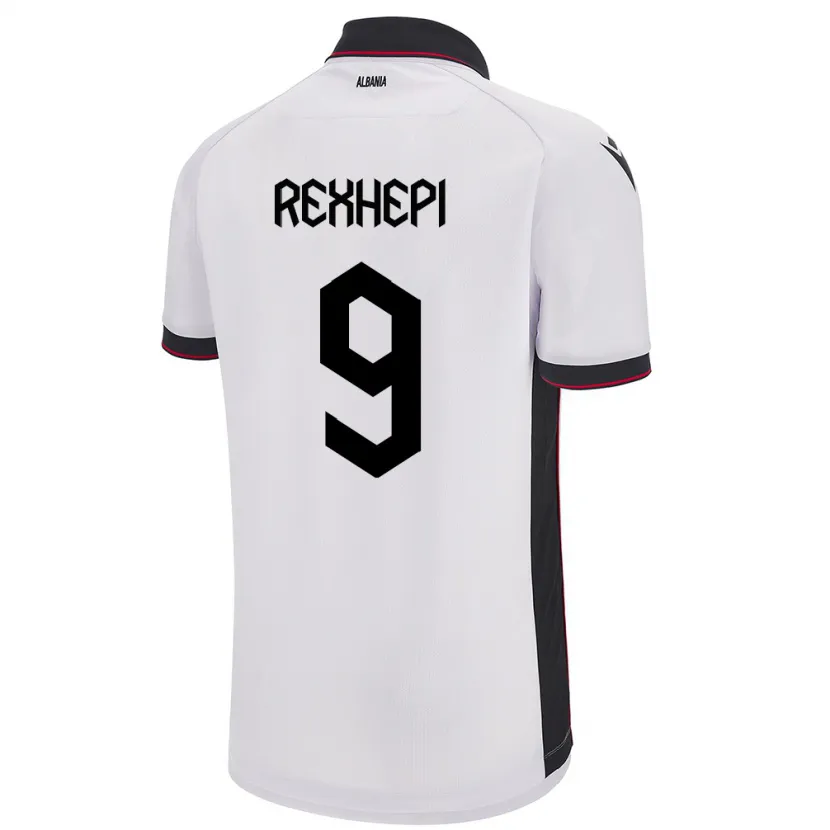 Danxen Hombre Camiseta Albania Arlind Rexhepi #9 Blanco 2ª Equipación 24-26 La Camisa