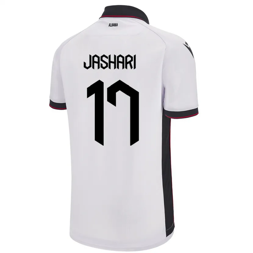 Danxen Hombre Camiseta Albania Elion Jashari #17 Blanco 2ª Equipación 24-26 La Camisa
