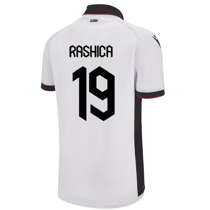 Danxen Hombre Camiseta Albania Ermir Rashica #19 Blanco 2ª Equipación 24-26 La Camisa