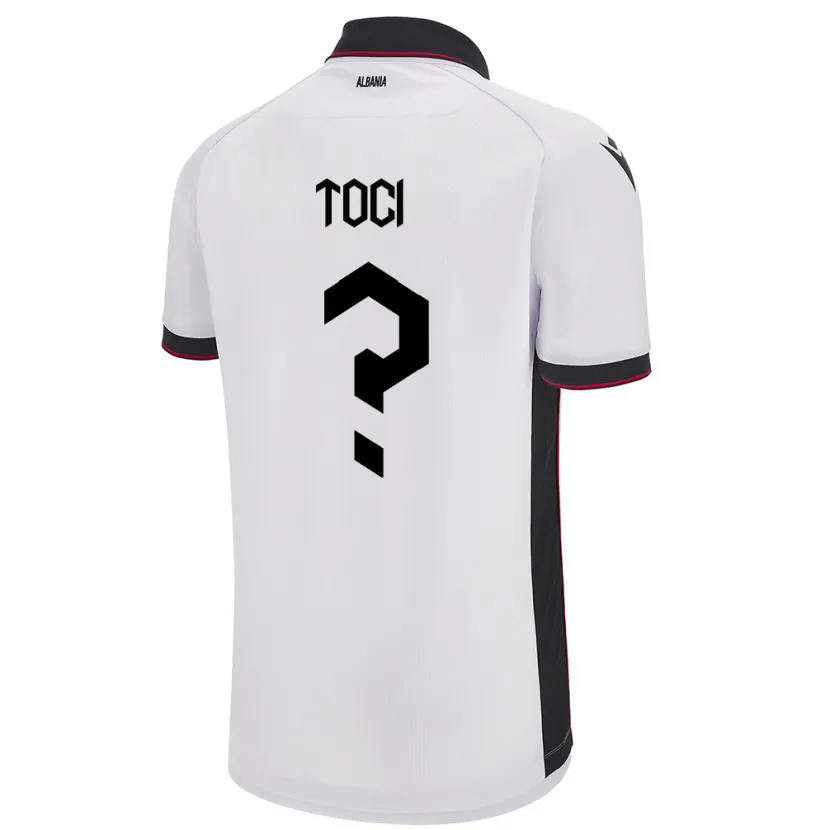 Danxen Hombre Camiseta Albania Eljon Toci #0 Blanco 2ª Equipación 24-26 La Camisa