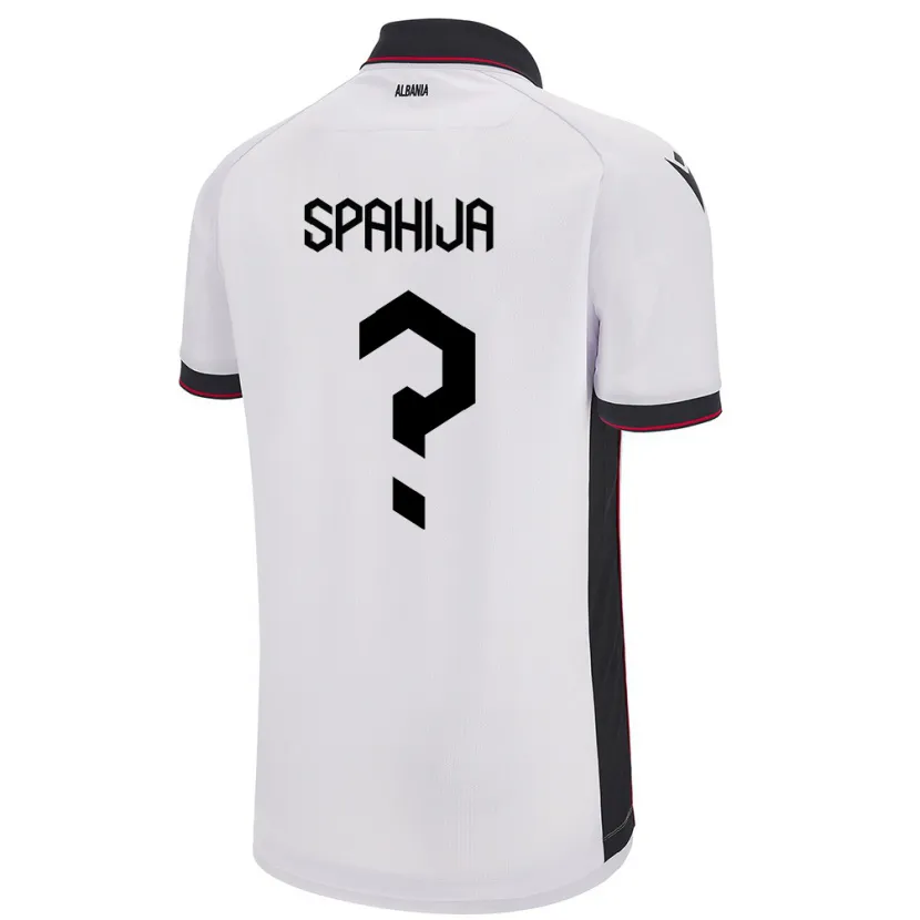 Danxen Hombre Camiseta Albania Flori Spahija #0 Blanco 2ª Equipación 24-26 La Camisa