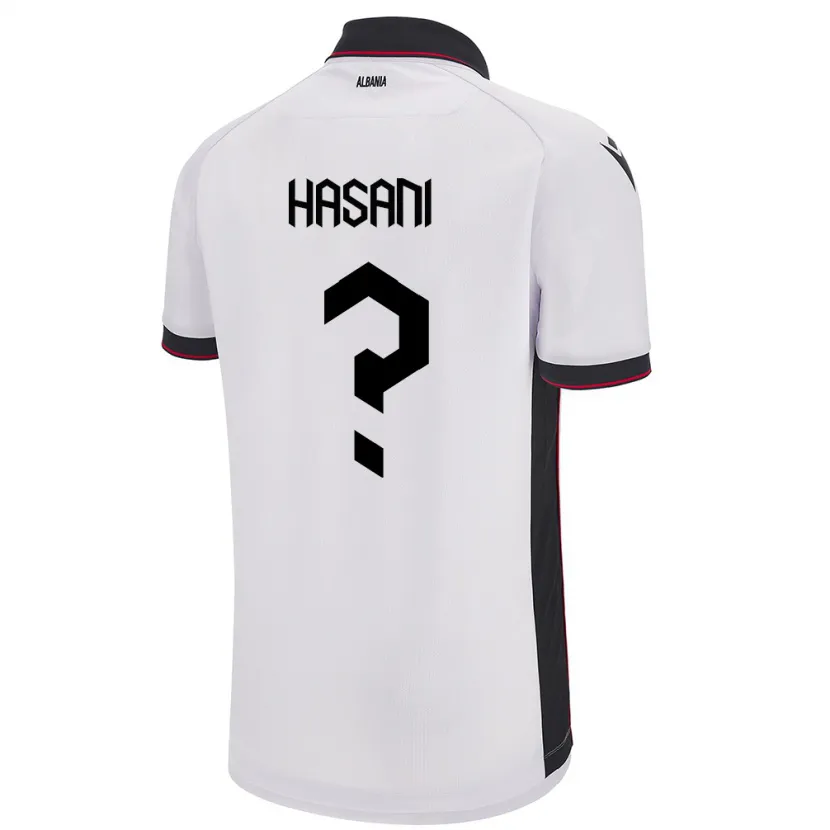 Danxen Hombre Camiseta Albania Ron Hasani #0 Blanco 2ª Equipación 24-26 La Camisa