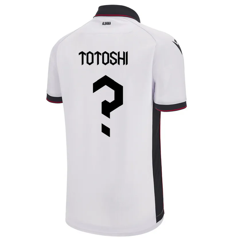 Danxen Hombre Camiseta Albania Klevi Totoshi #0 Blanco 2ª Equipación 24-26 La Camisa