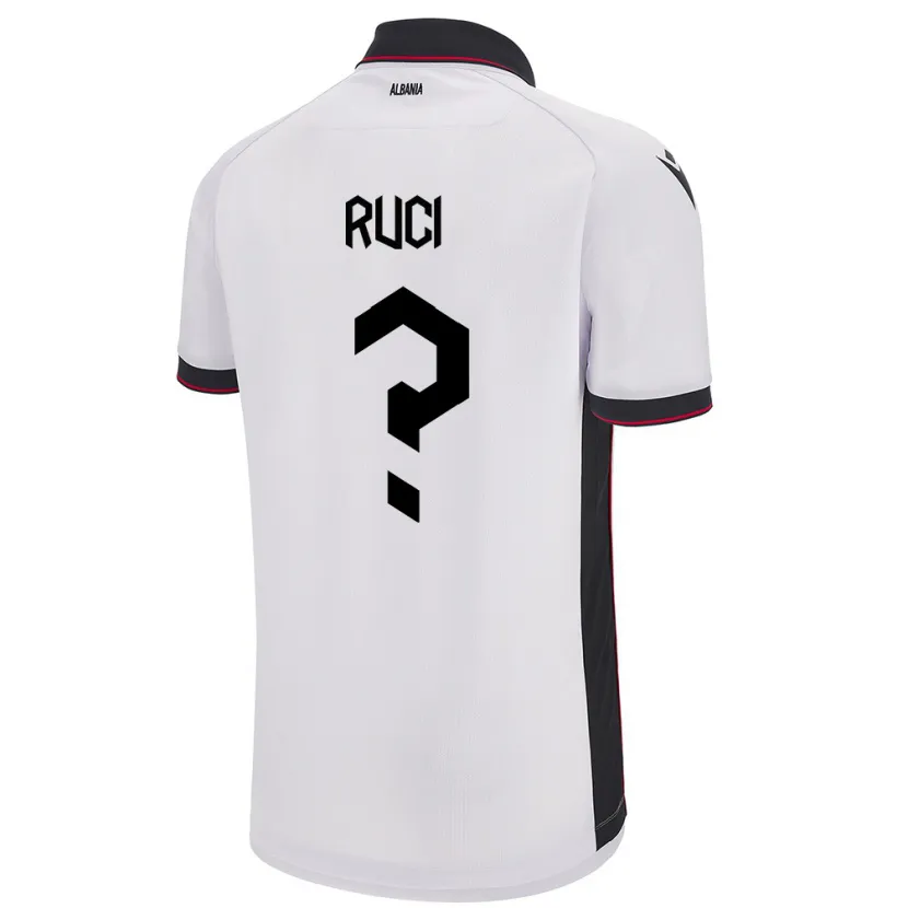 Danxen Hombre Camiseta Albania Orgito Ruci #0 Blanco 2ª Equipación 24-26 La Camisa