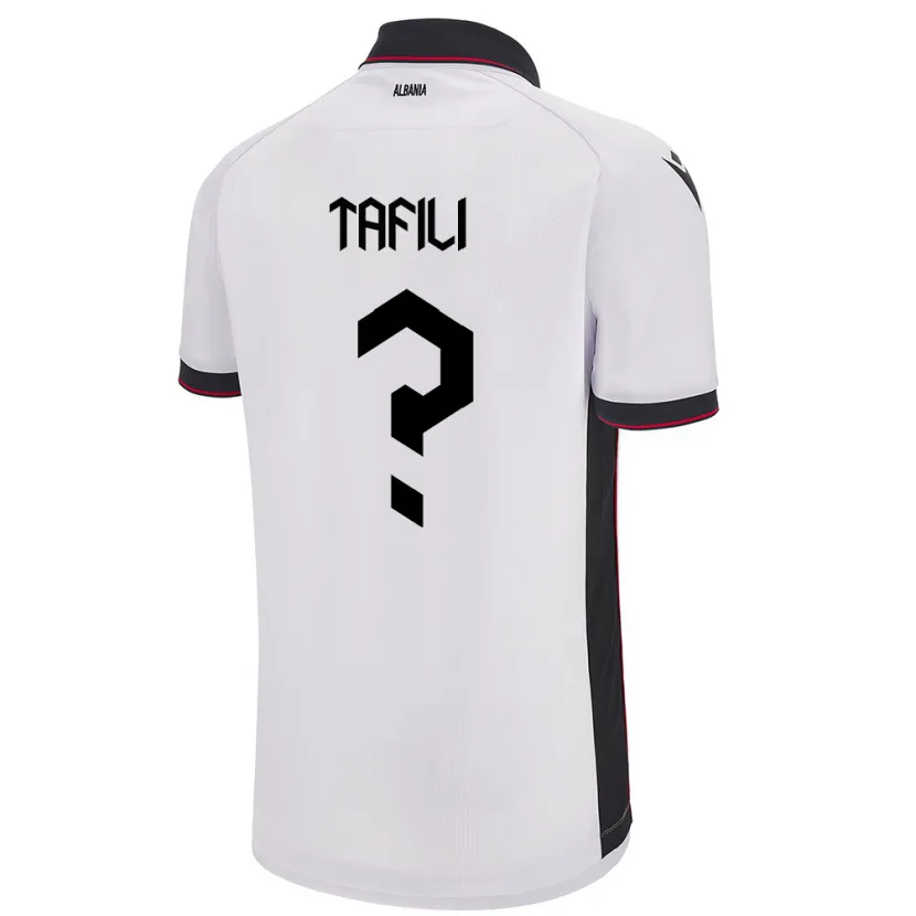 Danxen Hombre Camiseta Albania Ensar Tafili #0 Blanco 2ª Equipación 24-26 La Camisa