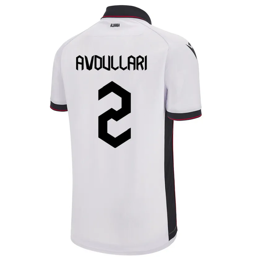 Danxen Hombre Camiseta Albania Davide Avdullari #2 Blanco 2ª Equipación 24-26 La Camisa