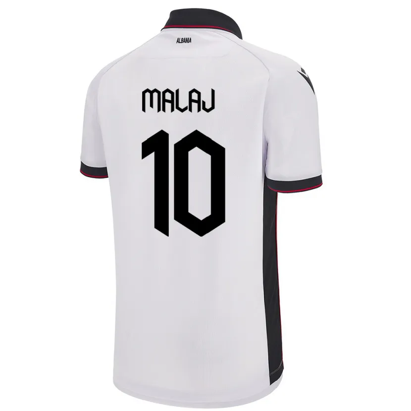 Danxen Hombre Camiseta Albania Tedi Malaj #10 Blanco 2ª Equipación 24-26 La Camisa