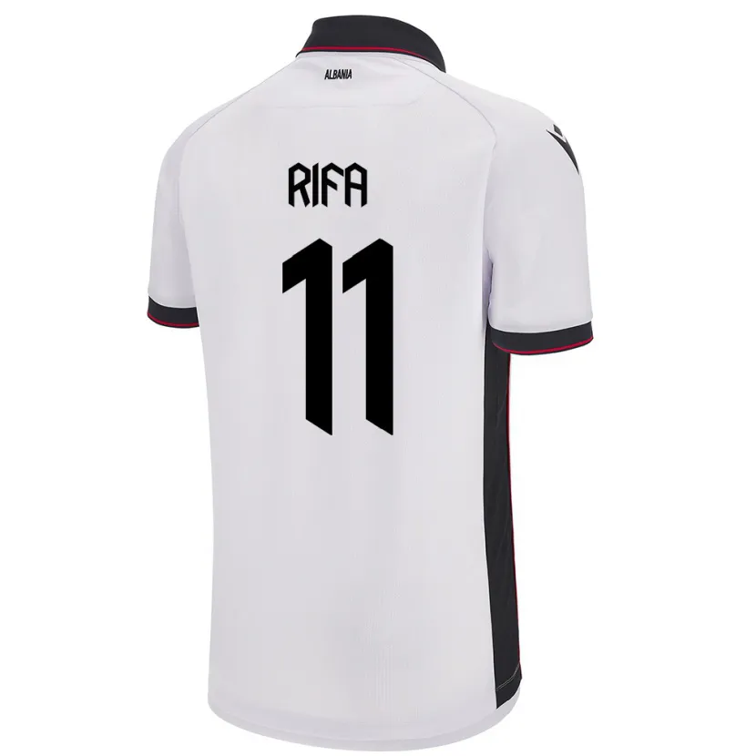 Danxen Hombre Camiseta Albania Oresti Rifa #11 Blanco 2ª Equipación 24-26 La Camisa